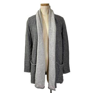Aritzia women's cardigan S gray wool cashmere blend waterfall front soft knit